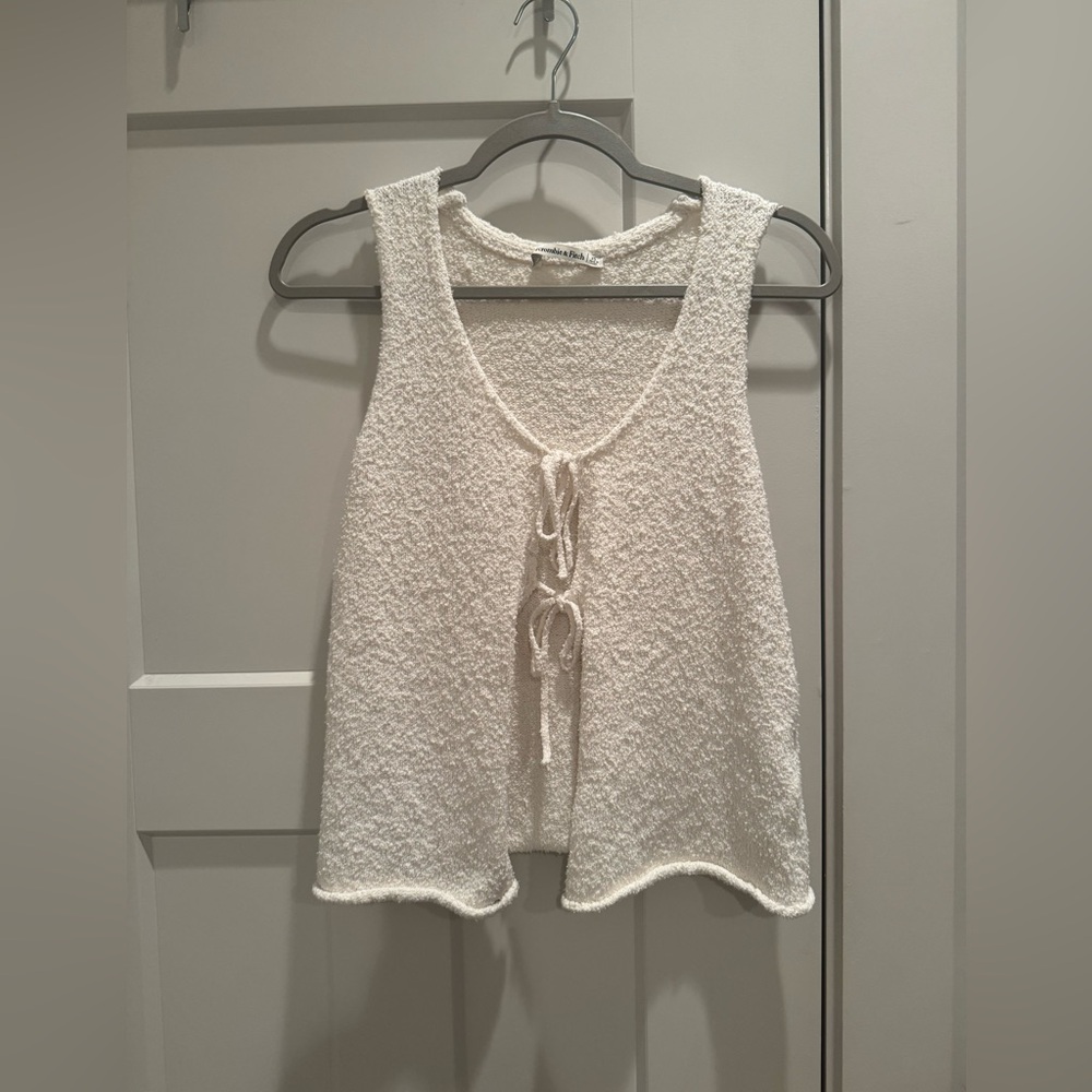 Abercrombie & Fitch Cream Textured Tank Top